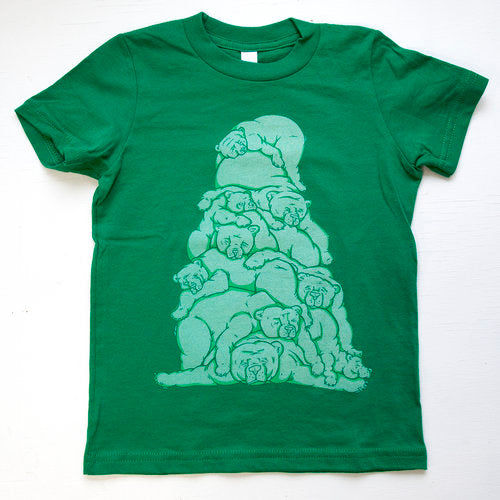 Green Bear Pile Tee-Toddler/Kids