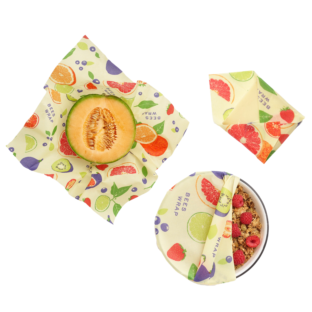 Set of 3 Assorted Plant Based Wraps in Fresh Fruit Bee's Wrap