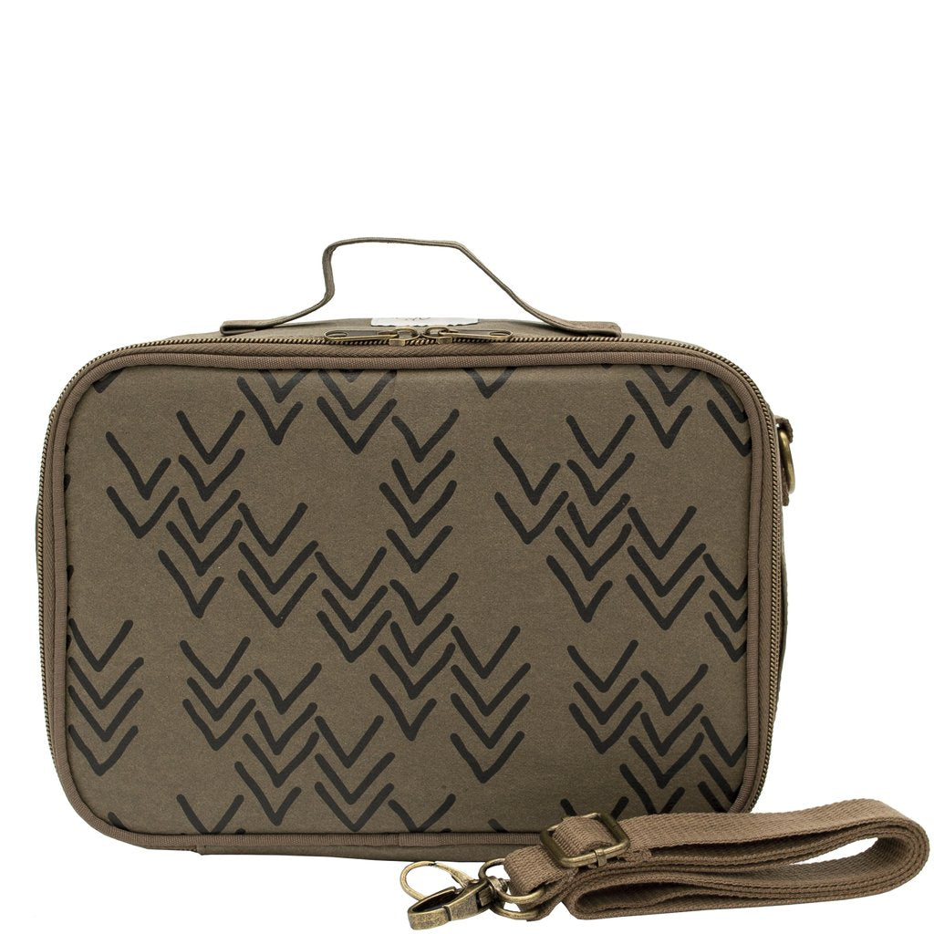 Olive Paper Chevron Bento Box