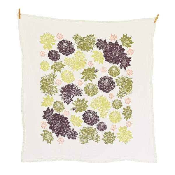 Chicks + Hens Succulent Tea Towel