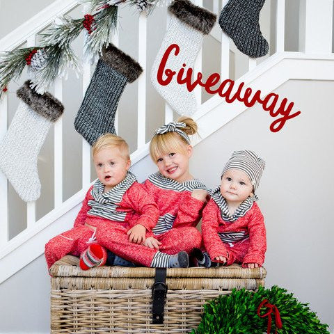 Red With Gray Stripes Kids Sweats