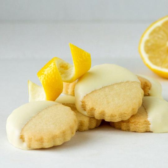 Lemon Zest Shortbread with White Chocolate
