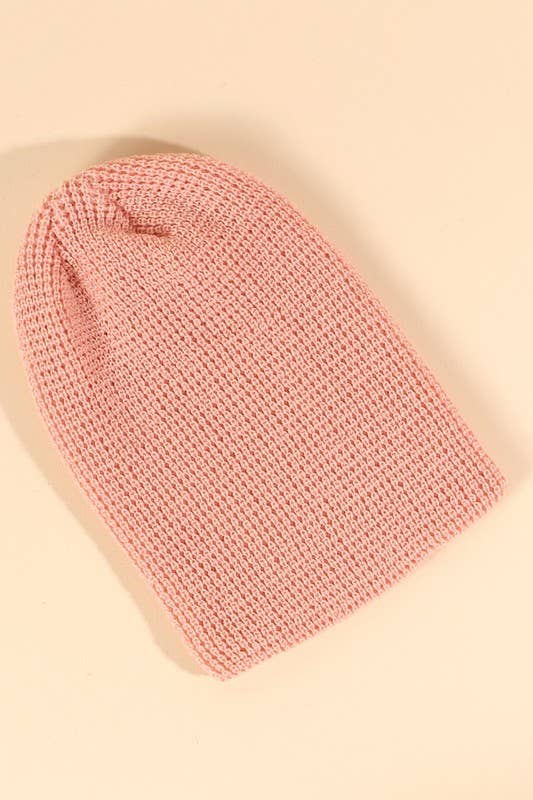 Low Gauge Waffle Knit Slouchy Beanie