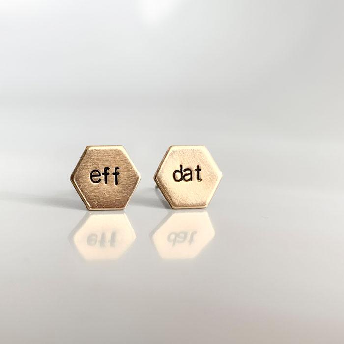 Eff Dat Hexagon Studs