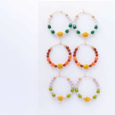Mixed Bead Hoops