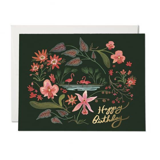 Pink Flamingos Birthday Card