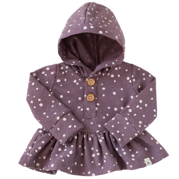 Grape Dot Peplum Hoodie