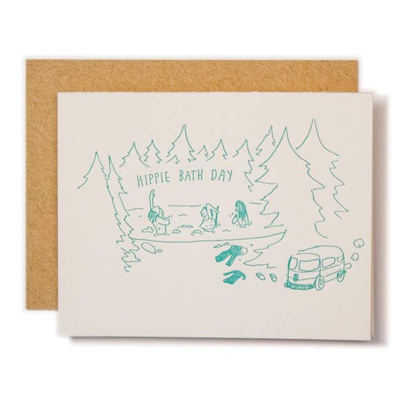 Hippie Bath Day Card
