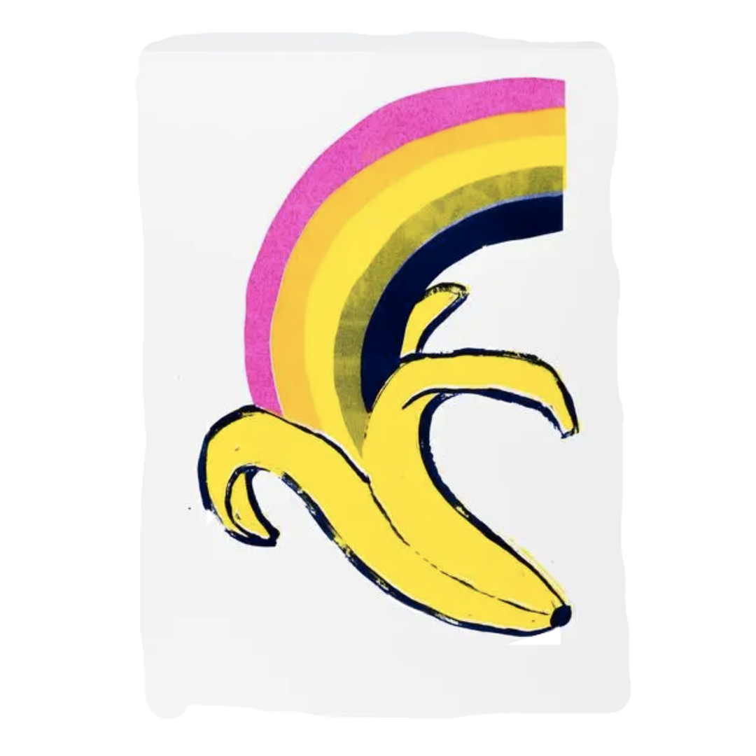 Banana Rainbow Risograph Art Print