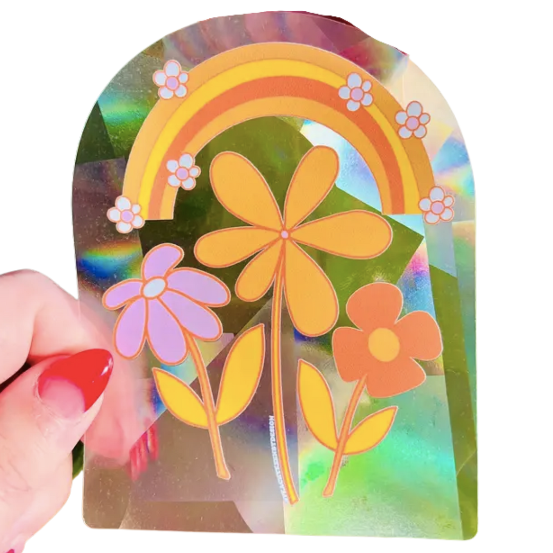 Rainbow Flowers 4.5" Suncatcher