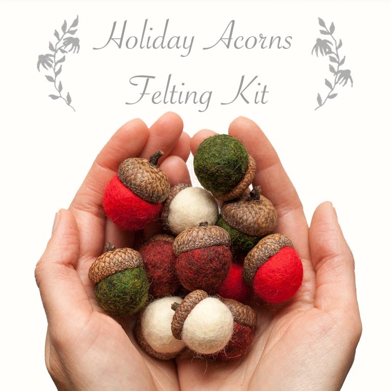Holiday Acorn Wet Felting Kit