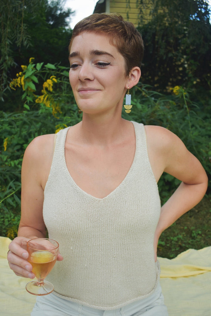 Marion Brass & Clay Earrings