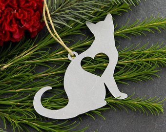 Cat Metal Ornament