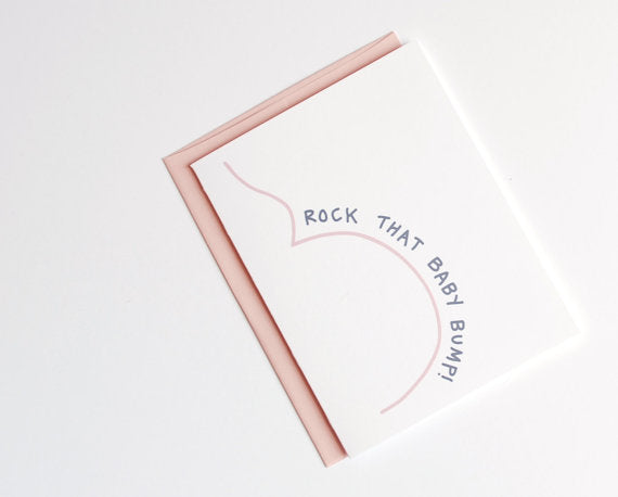 Rock That Baby Bump-Baby Shower/Congrats Greeting Card