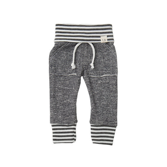 Dark Grey Stripe Baby Sweatpants