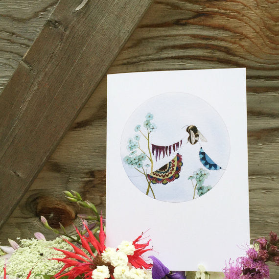 A Peek Inside the Quilted Forest II - Greeting Card