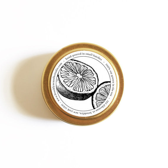 Japanese Citrus Gold Tin Travel Candle