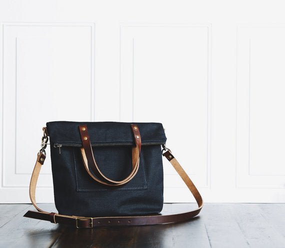 Waxed Canvas Book Bag