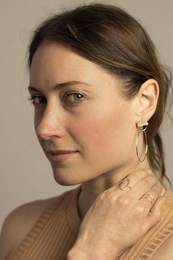 Abri Brass Hoop  Earrings