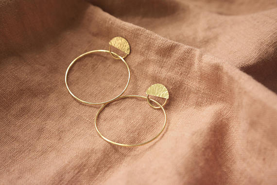 Abri Brass Hoop  Earrings