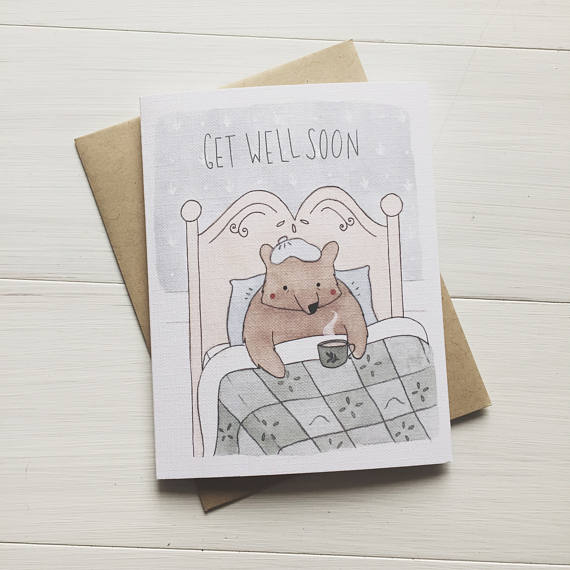 Get Well Soon Bear Greeting Card