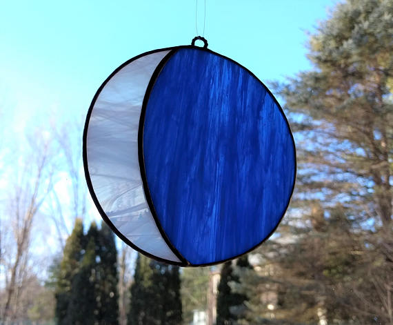 Stained Glass Crescent Moon