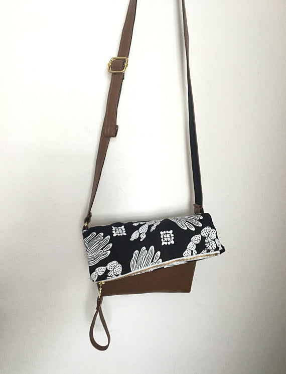 Cactus Cross Body Bag in Black