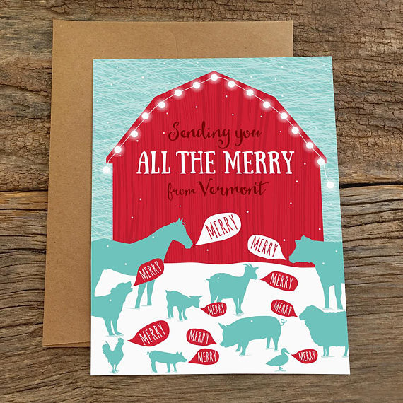 All the Merry from Vermont Greeting Card