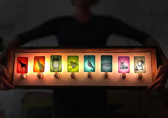 Bat Glass Nightlight - Yellow