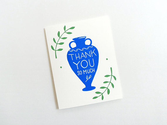 Thank You Greek Vase Card // by Middle Dune