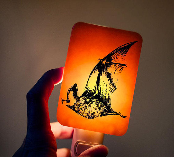 Bat Glass Nightlight - Yellow