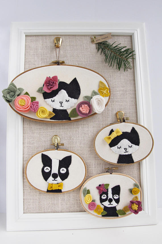 Small Cat with Bow Nursery Wall Art