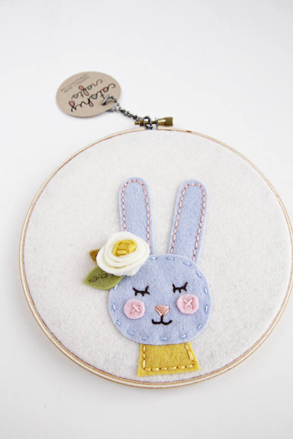 Bunny with Flower Nursery Wall Art