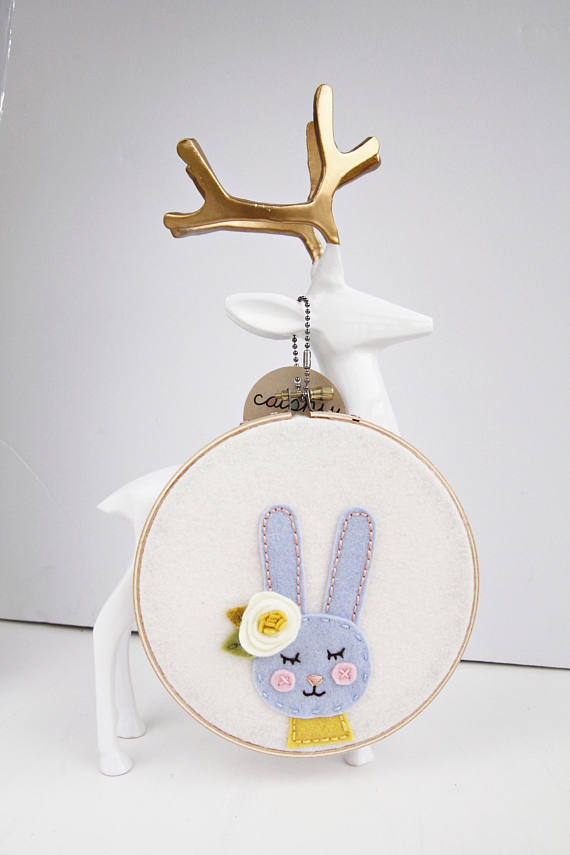 Bunny with Flower Nursery Wall Art