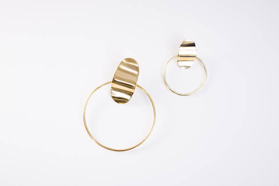 Mini Brigette Brass Earrings