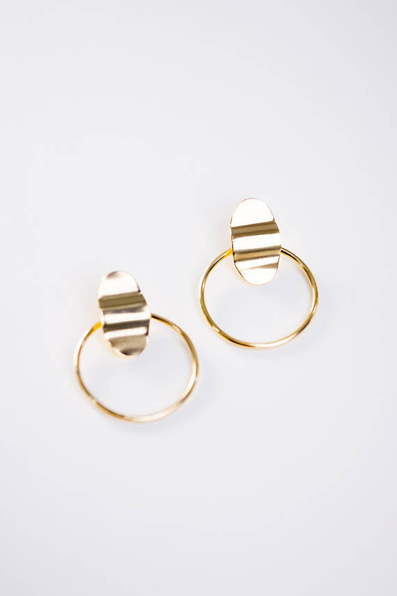 Mini Brigette Brass Earrings