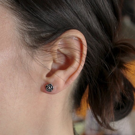 Rosette Stud Earrings - Sterling Silver*