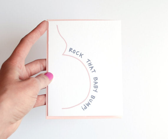 Rock That Baby Bump-Baby Shower/Congrats Greeting Card