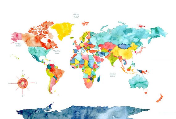 World Map Wall Art Print
