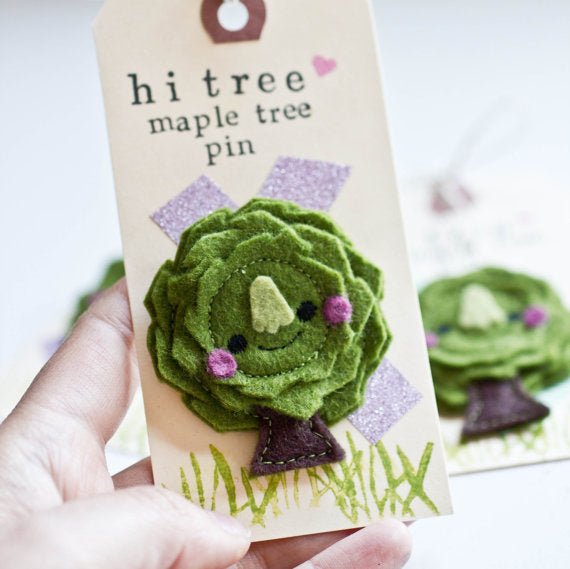 Felt Brooch - Tiny Maple Tree