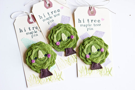 Felt Brooch - Tiny Maple Tree