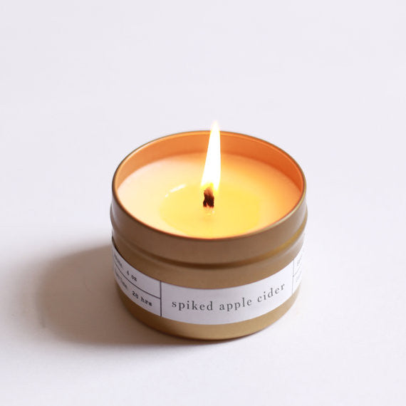 Spiked Apple Cider Gold Tin Travel Candle