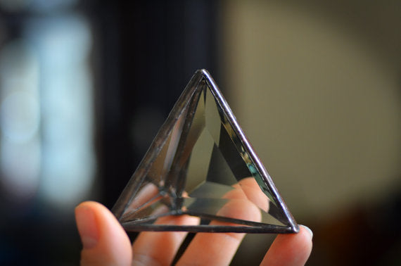 Beveled Glass Pyramid Air Plant Holder/