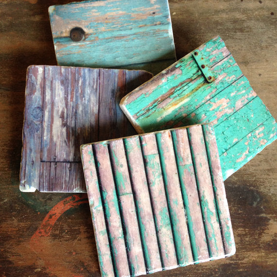 Chipping Paint Coasters // Set of 4