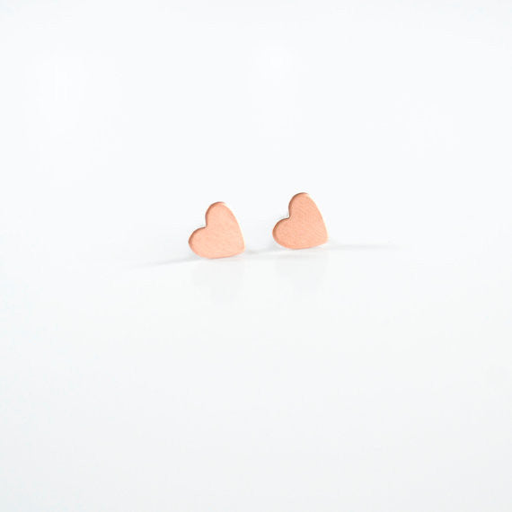 Copper Heart Studs