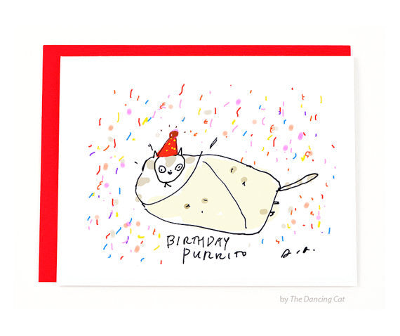 Birthday Purrito Greeting Card