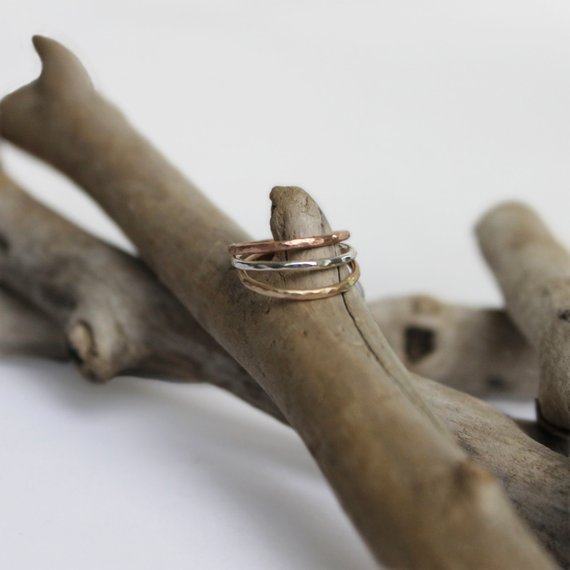 Hammered Stacking Ring - Sterling Silver*