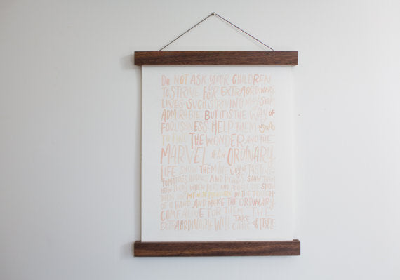 Wooden Poster Hanger - Walnut 14 inches