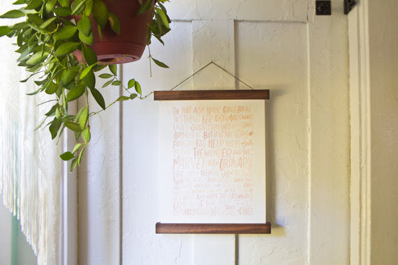 Wooden Poster Hanger - Walnut 7 inches