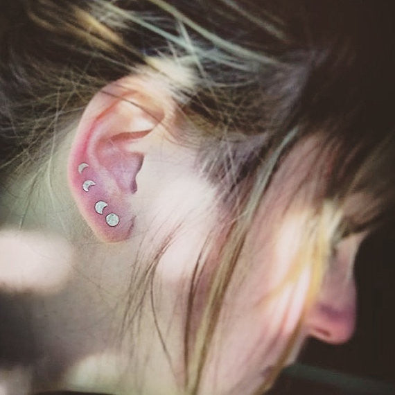 Sterling Silver Phases of the Moon Stud Earring Collection*